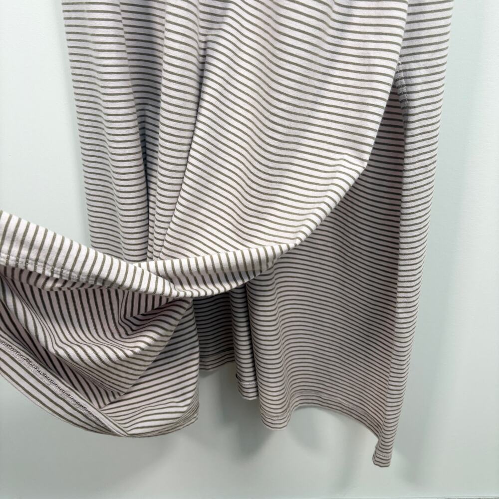 Anthropologie Daily Practice Striped Long Sleeve Slit Fitted Ruched Maxi Dress - Picture 7 of 13